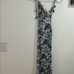Floral Maxi Dress in Pink and Green